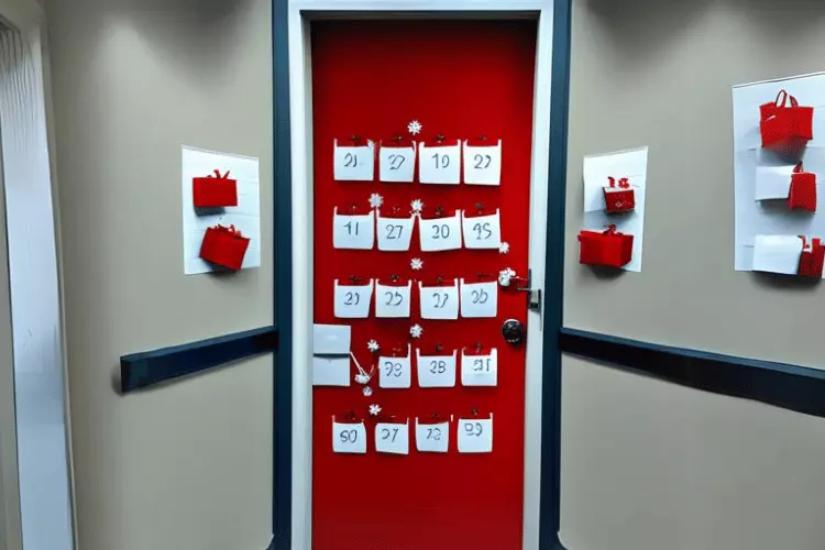 Interactive Advent Calendar on office door