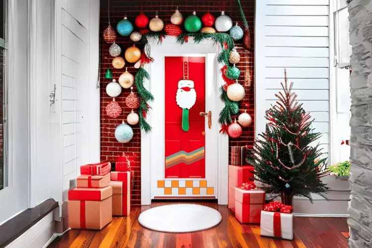 Retro Christmas Vibes office door