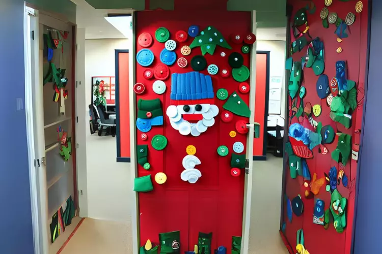 The DIY Ugly Sweater theme office door