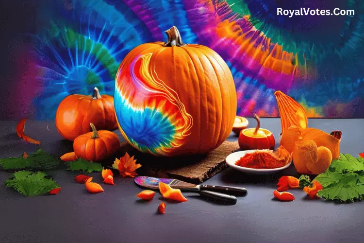 Tie-Dye Swirl painted pumpkin