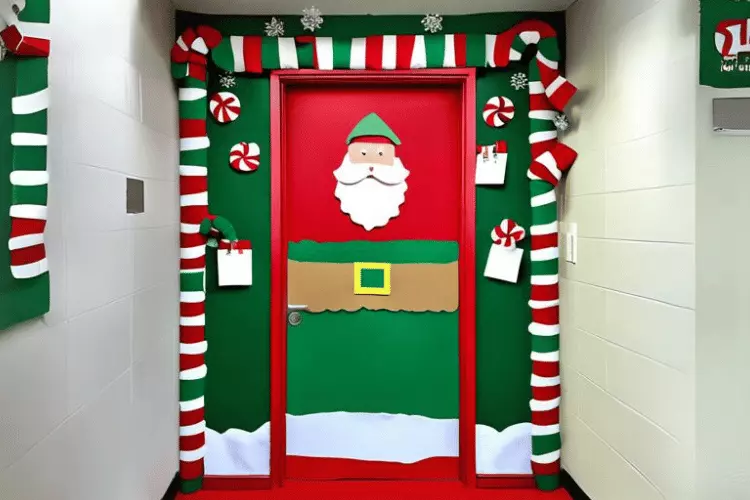santa workshop theme office door