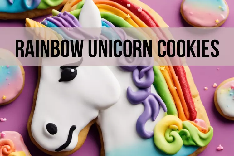 Rainbow and unicorn cookie