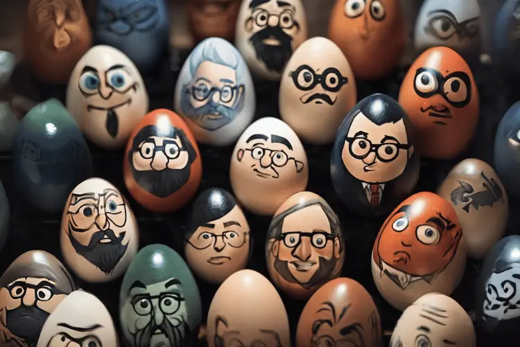 character painted eggs